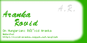 aranka rovid business card